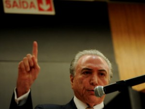 Vice-presidente Michel Temer fez um pronunciamento no Jornal Nacional da Globo