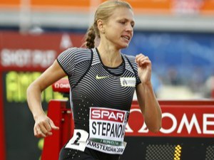 Yulia Stepanova durante sua participação, como atleta independente, no Europeu de Atletismo