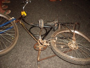 Bicicleta usada pela vítima na hora do atropelamento