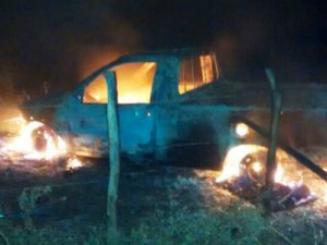 A picape de José Bezerra de Menezes, acusado de matar Romildo Nery, foi incendiada