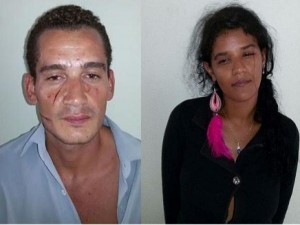 O casal foi preso por policiais militares