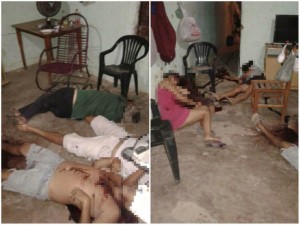Os corpos na cena da chacina em Alegrete, no Piauí