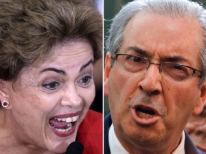 A presidente Dilma Rousseff e o presidente da Câmara Eduardo Cunha (PMDB-RJ)