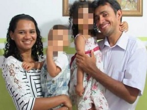 Luziane com os filhos e o marido: tragédia