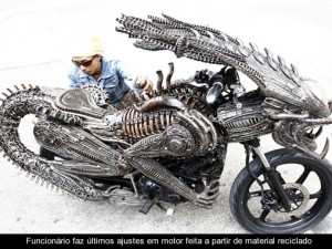 Moto tem aspecto de um esqueleto
