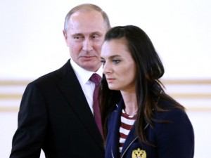Wladimir Putin e Yelena Isinbayeva: reações