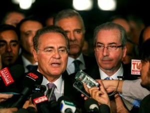 O presidente da Câmara, Eduardo Cunha (PMDB-RJ) com Renan Calheiros (PMDB-AL)