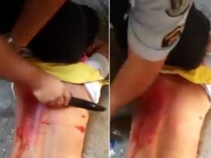Jovem tyeve a tatuagem arrancada a facão por um PM