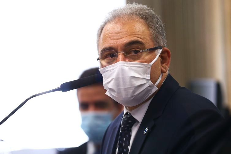 O ministro da Saúde, Marcelo Queiroga, é ouvido novamente durante sessão da CPI da Pandemia, no Senado.