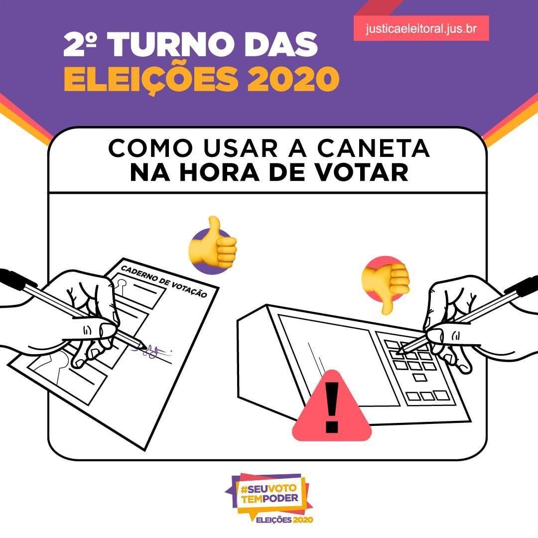 Tribunal Superior Eleitoral pede que os eleitores não usem caneta para apertar a urna
