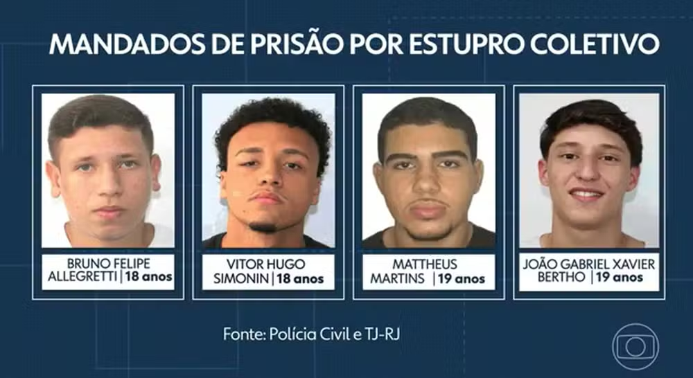 Os quatro são réus pelo crime de estupro e por cárcere privado