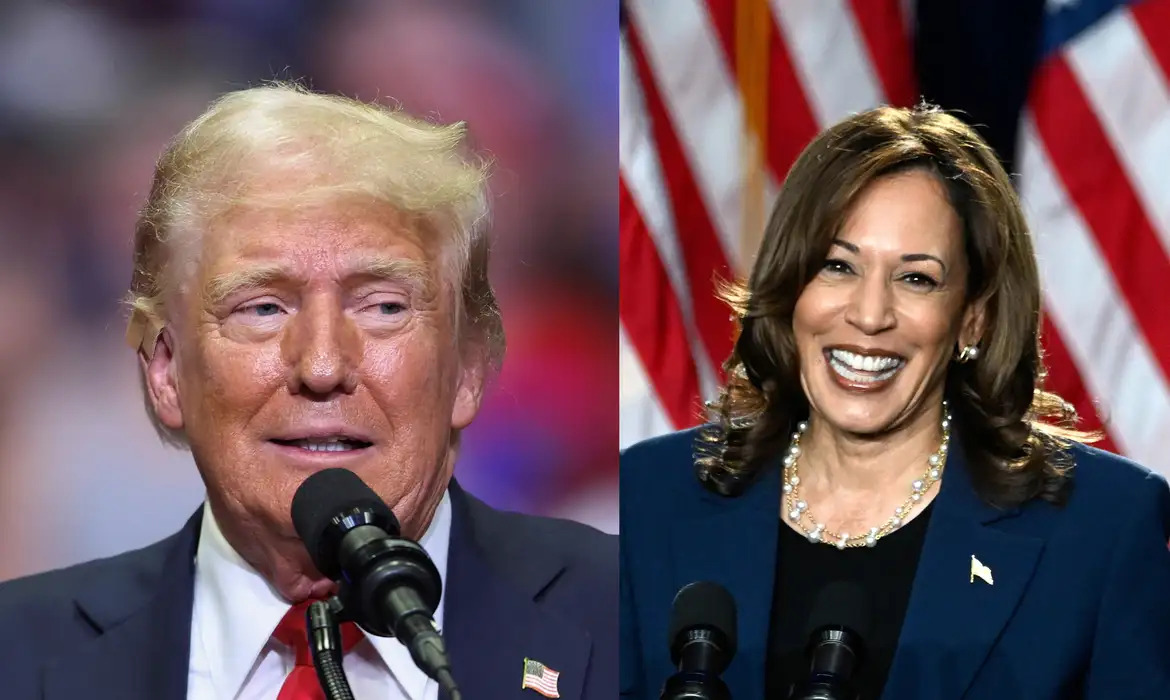 Candidatos à presidência, Donald Trump e Kamala Harris
