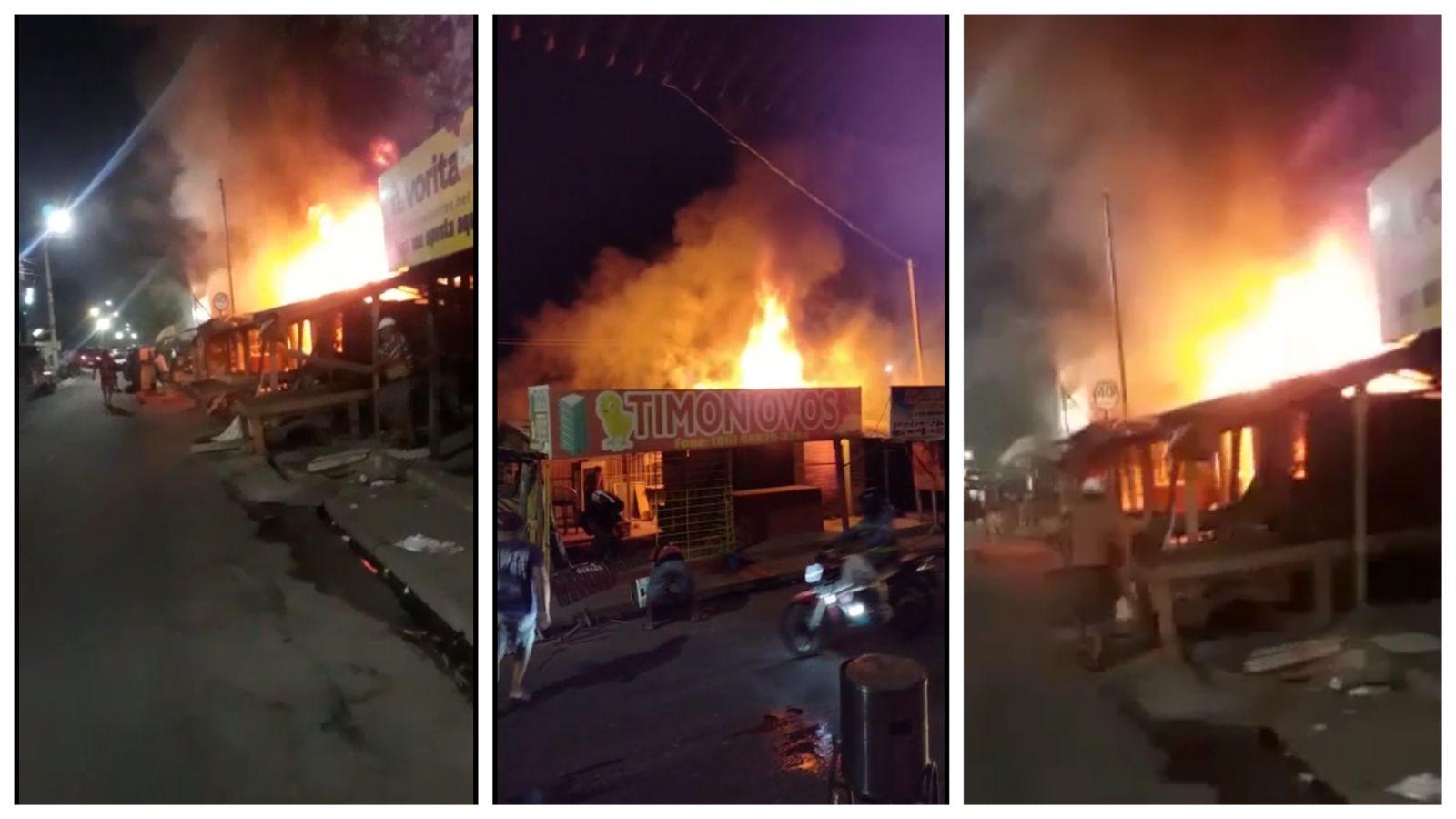 Incêndio destrói barracas na Ceasa de Timon