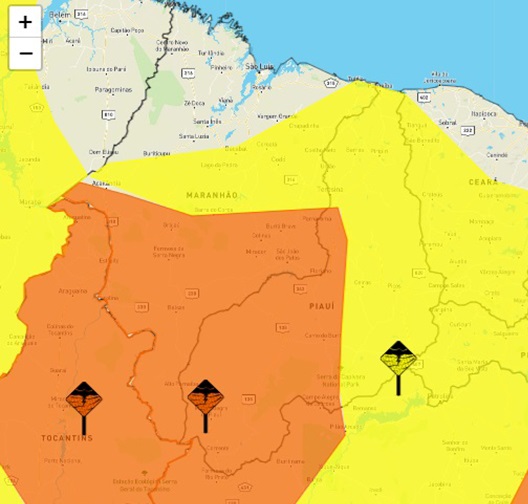 INMET alerta, nesta sexta-feira (04), para chuvas intensas no território piauiense