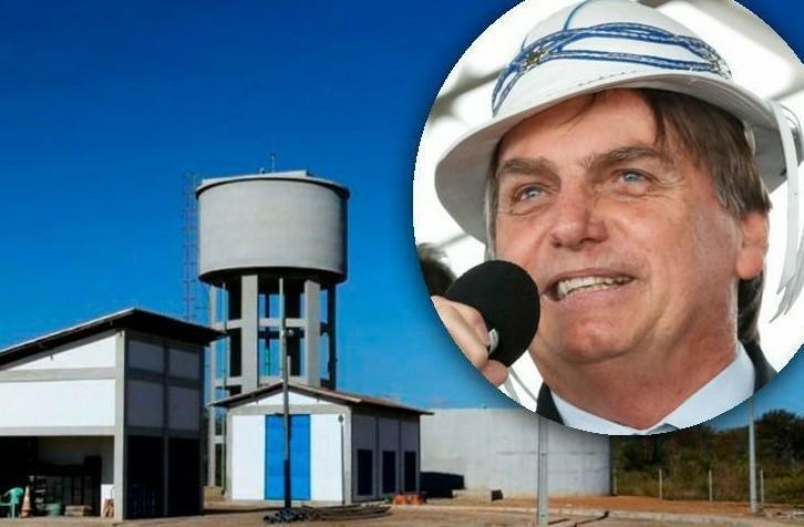 Bolsonaro reinaugura obra realizada pelo governo do PT