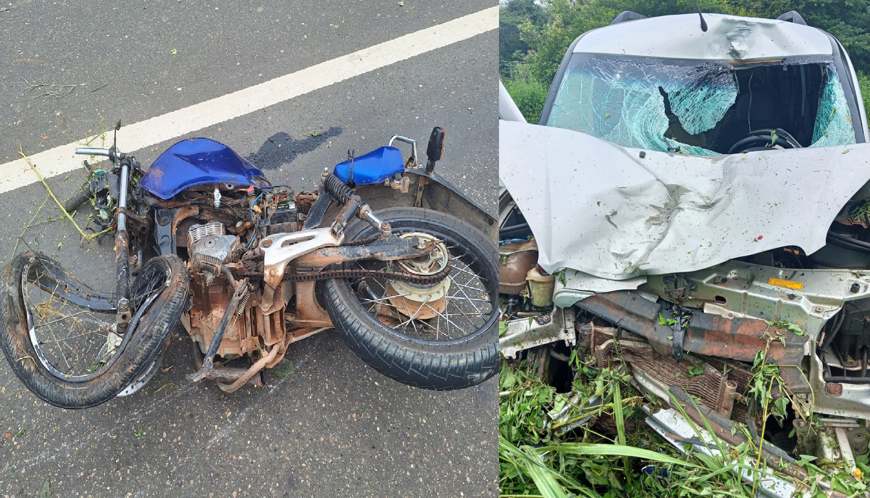 Motociclista morre ao colidir com carro em Cristino Catro
