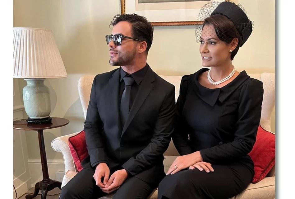 Michelle Bolsonaro e o maquiador Agustin Fernandez
