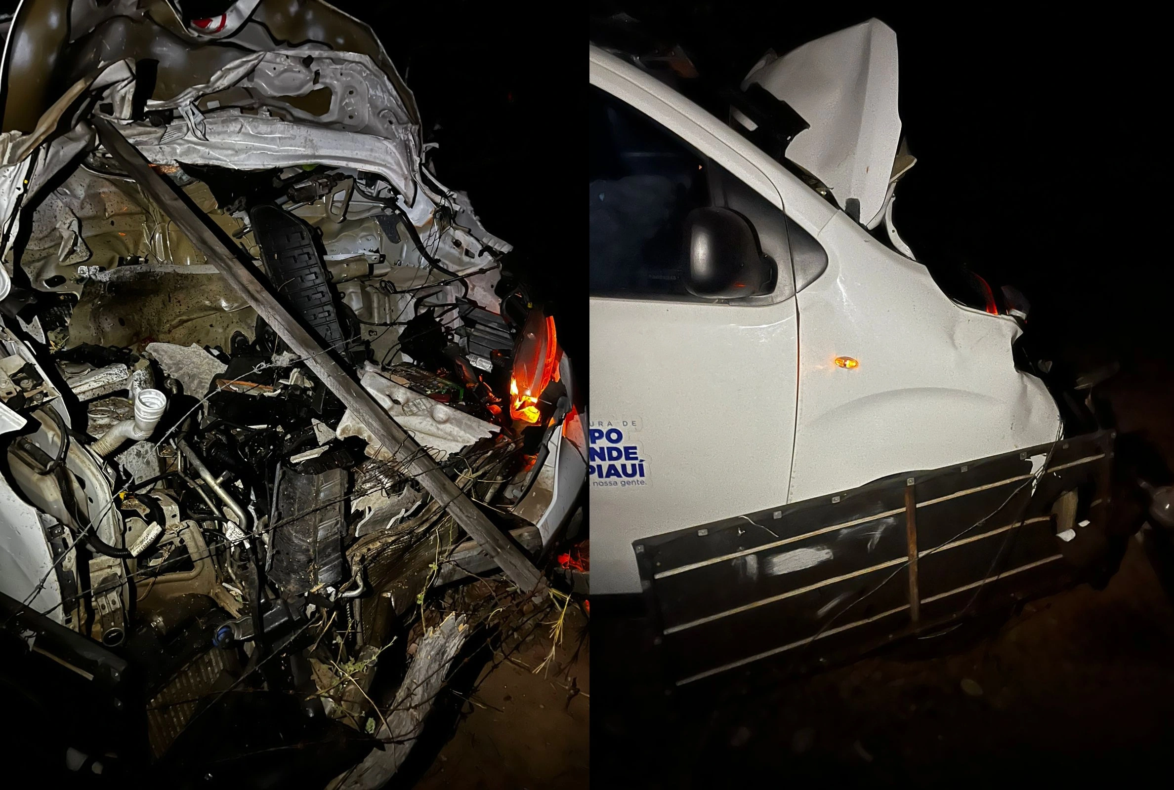 Ambulância envolvida no acidente