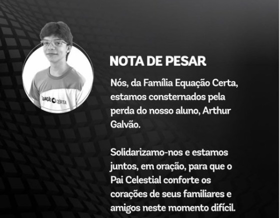 Arthur faleceu após sentir fortes dores de cabeça