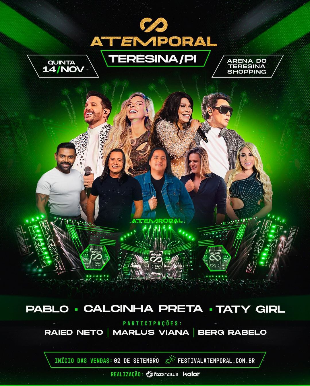 Festival Atemporal acontece no dia 14 de novembro em Teresina