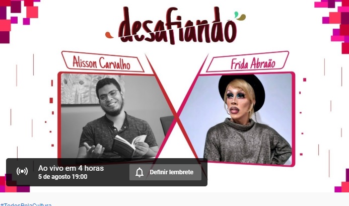 Hoje tem estreia do programa "Desafiando" no canal do YouTube da Geleia Total, ao vivo