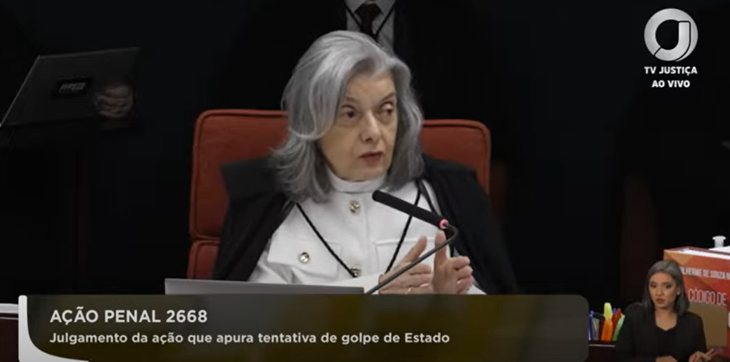 MInistra Cármem Lúcia vota a favor da condenação do ex-presidente Jair Bolsonaro