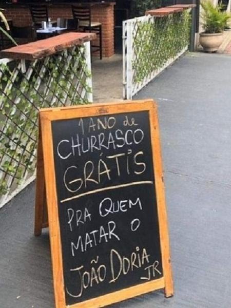 Prometeu 1 ano de churrasco grátis para quem matasse o governador de São Paulo, João Doria