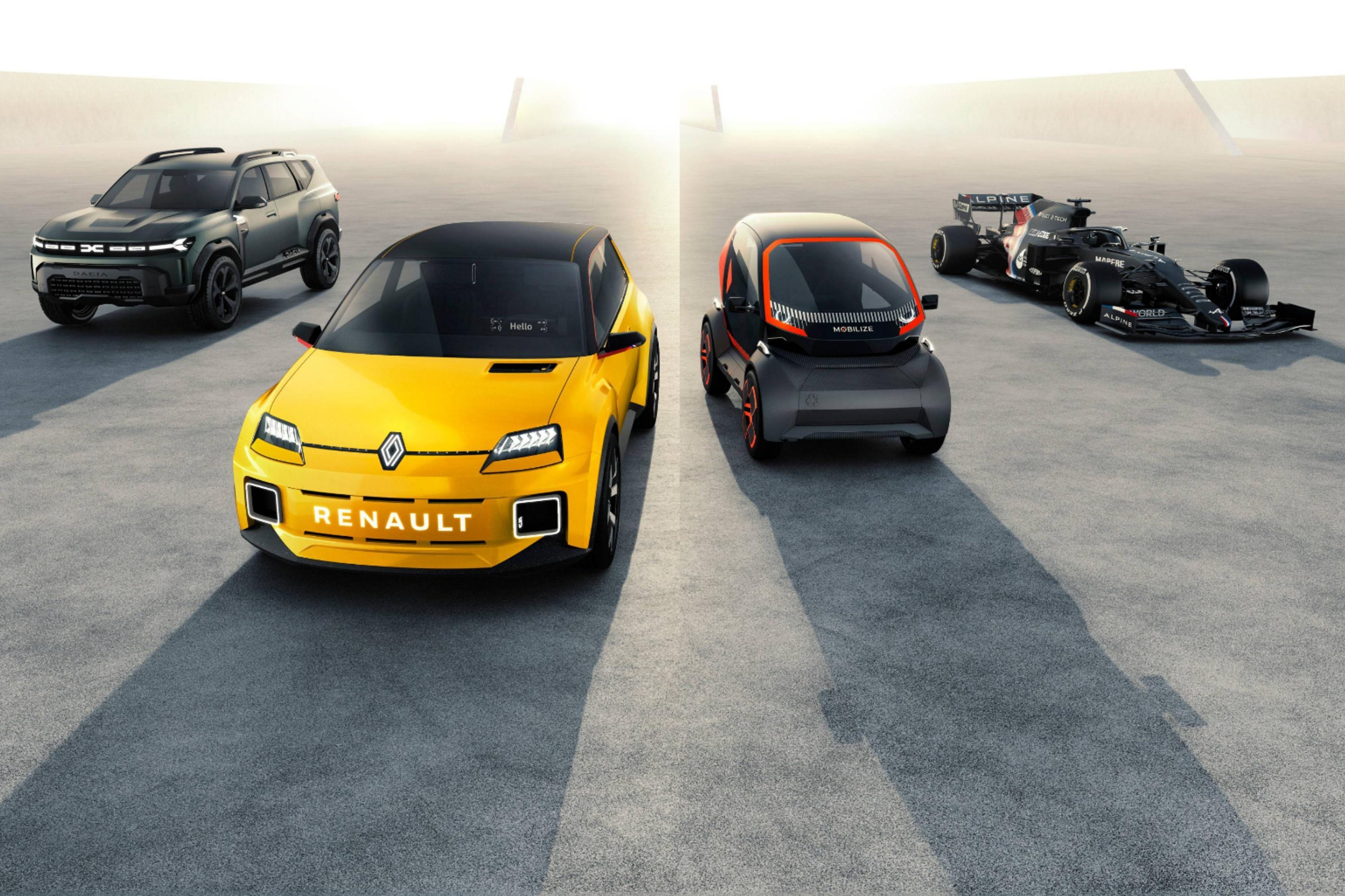 Dacia Bigster Concept, do Renault 5 Prototype, do Mobilize e do Alpine F1
