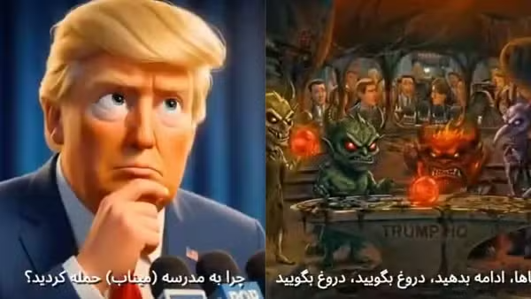 Irã cria animação que mostra Trump controlado por "Divertida Mente" do mal