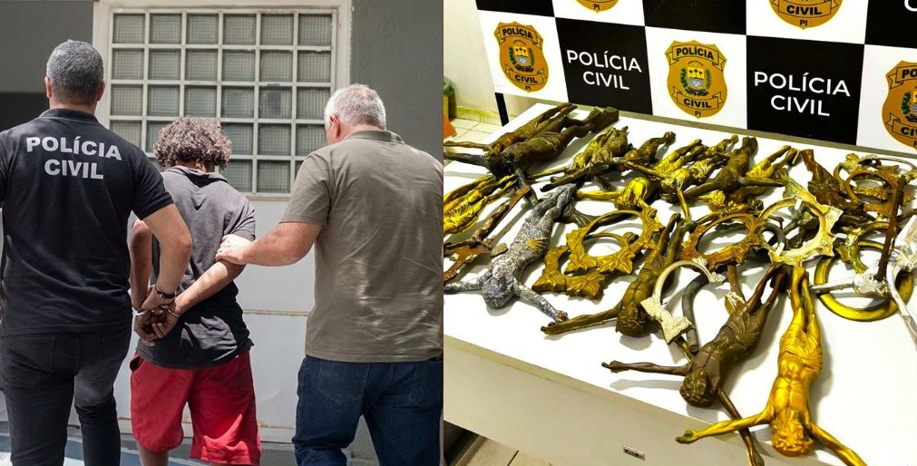 : Suspeito preso por furtar crucifixos de túmulos no Cemitério São José, em Teresina