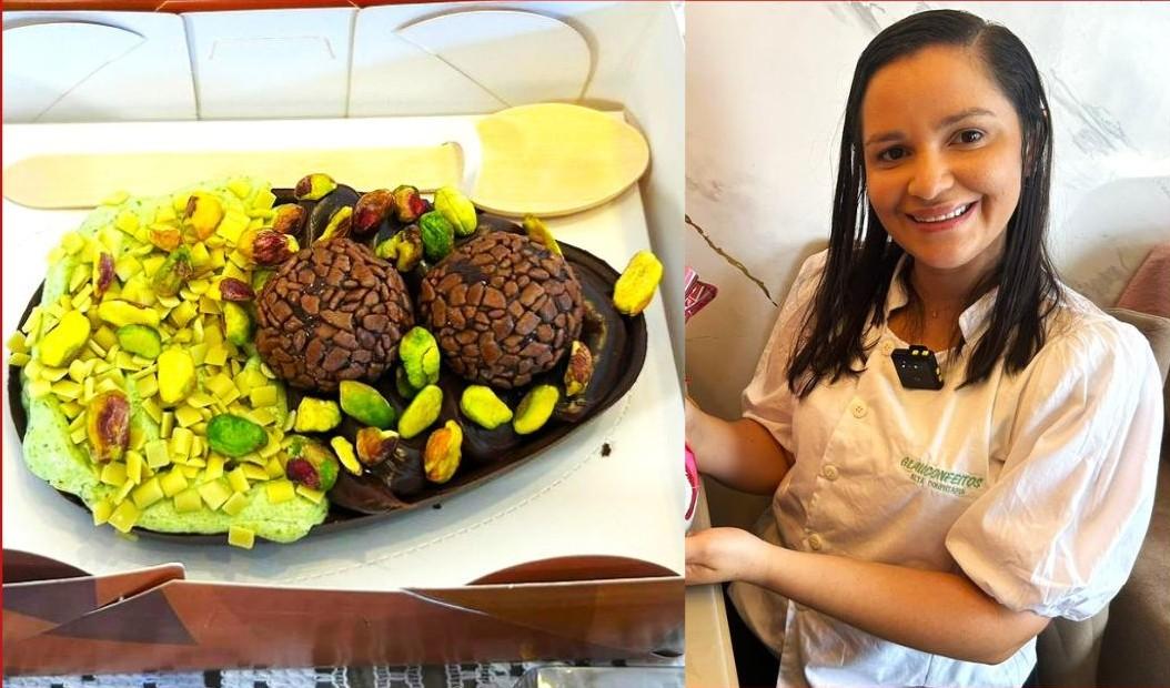 Confeiteira produz ovos de chocolate caseiros e aumenta a renda durante o período da Páscoa.