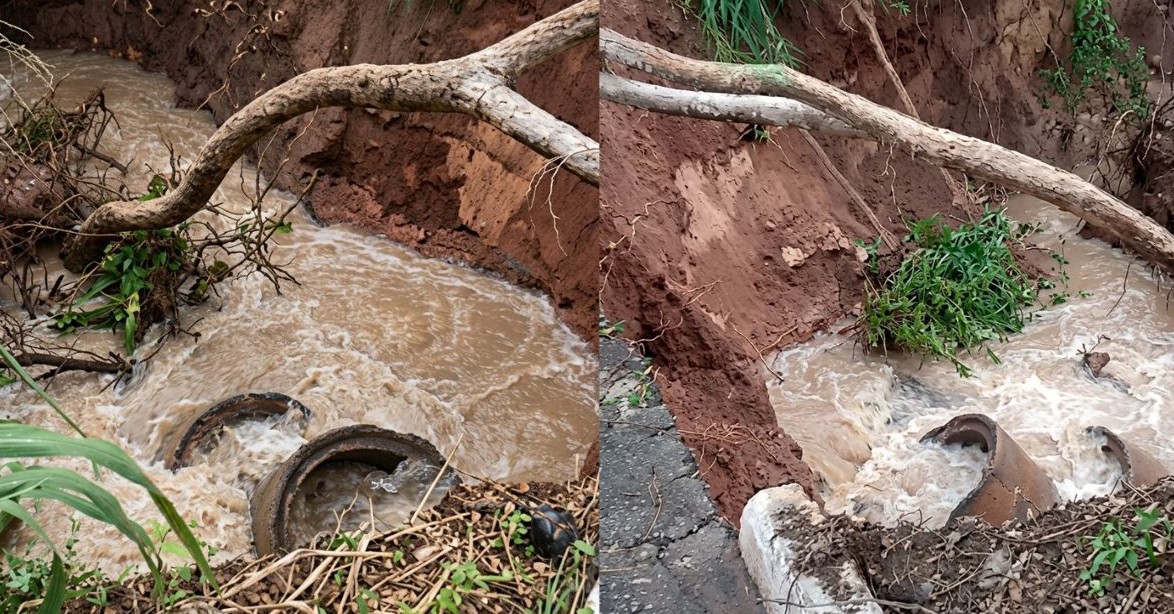 Cratera se abre na Avenida Maranhão, na zona Sul de Teresina, e área é isolada para evitar acidentes.