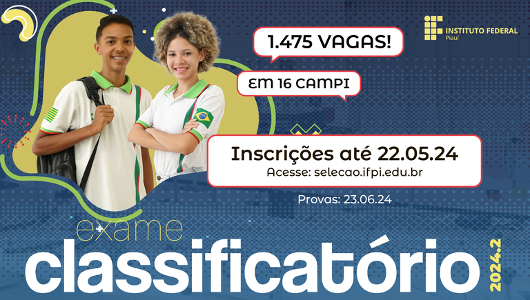As inscrições devem ser feitas exclusivamente pelo site do IFPI