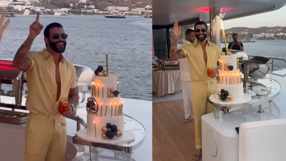 Gusttavo Lima celebra aniversário em iate de luxo após apreensão de avião