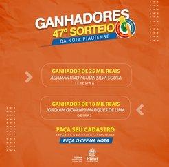 Os ganhadores dos prêmios principais da Nota Piauiense