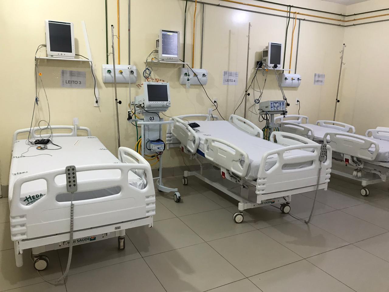 Leitos para pacientes com coronavírus