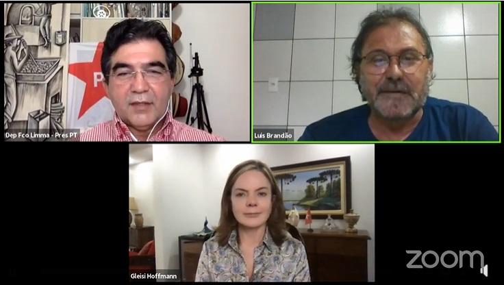 Live com dirigentes do PT foi transmitida pelo Facebook