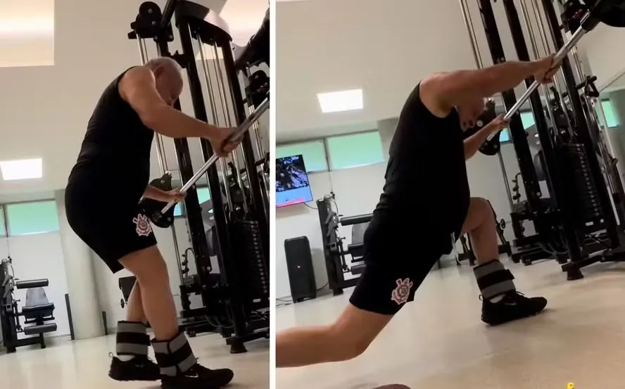 Disposição do presidente Lula fazendo exercícios no domingo surpreendeu internautas