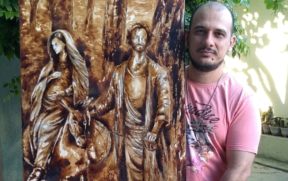 Michael Jackson e pintura com café