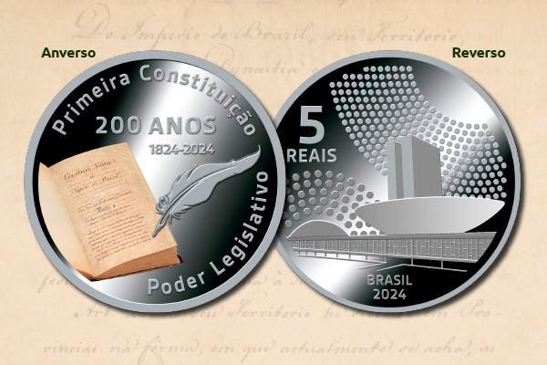 Moeda comemorativa de 200 anos da 1ª constituição brasileira