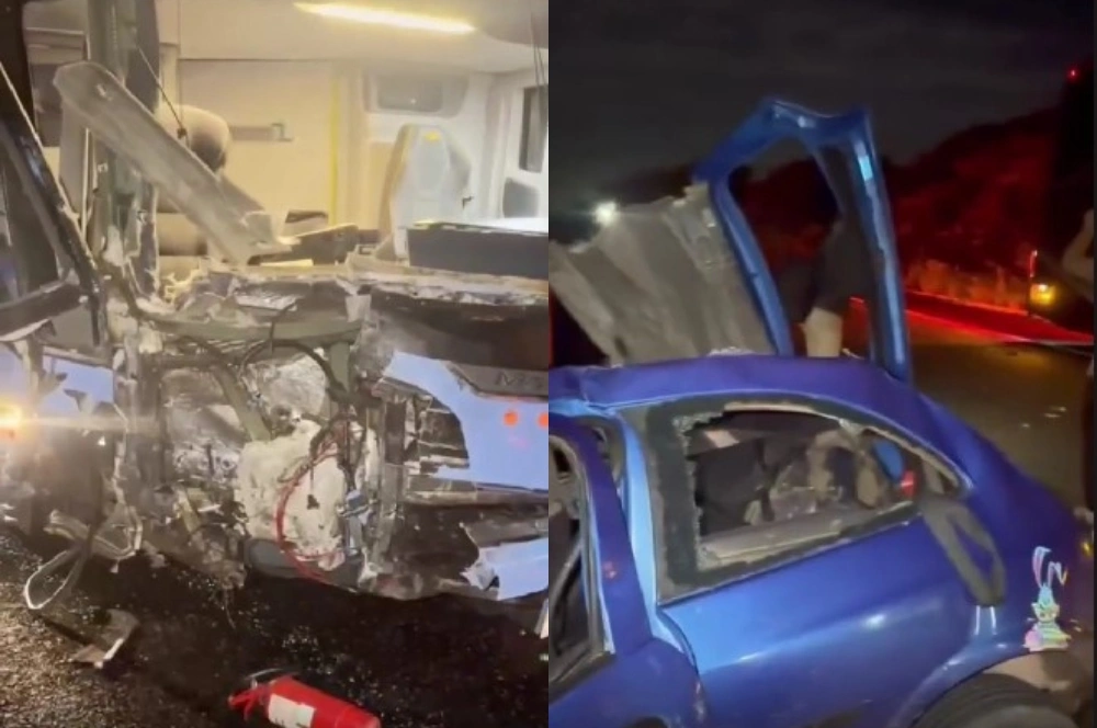 Acidente entre ônibus e carro deixa motorista morto na BR-222, em Tianguá.