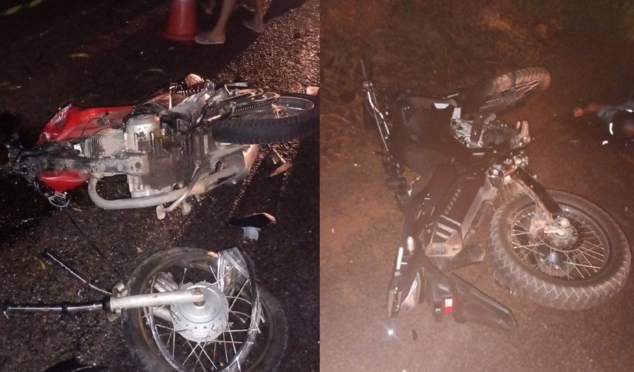 Motocicletas envolvidas no acidente que deixou dois mortos em União