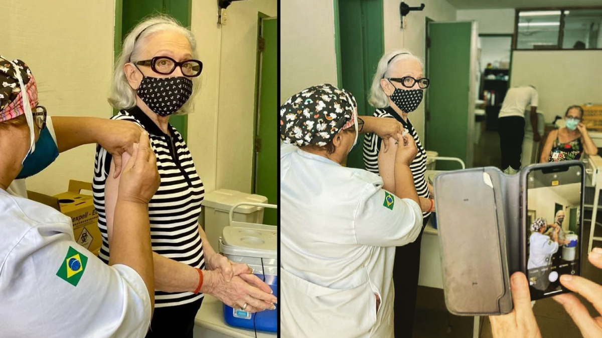 Fernanda Montenegro é vacinada no Rio de Janeiro
