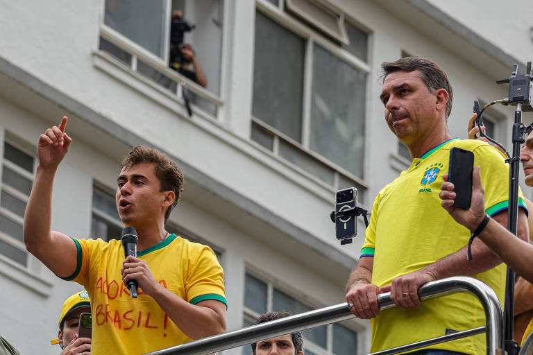 Deputado Nikolas Ferreira e senador Flávio Bolsonaro