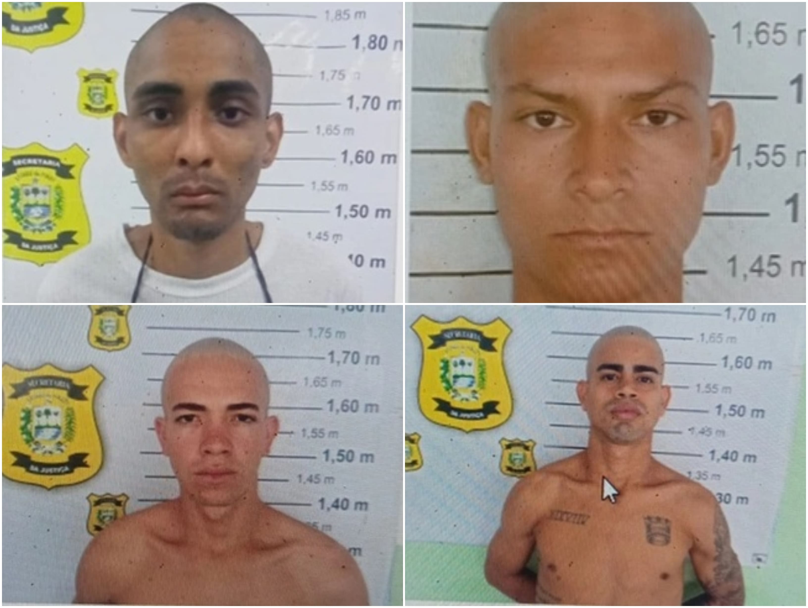 Fugitivos são: Luiz Henrique da Costa de Sousa, Gabriel Graça Rodrigues, Lucas Fernandes dos Santos e Maurício Alves da Costa.