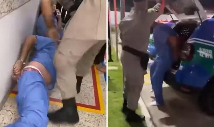 Detenção de enfermeiros foi filmada sob protestos de colegas