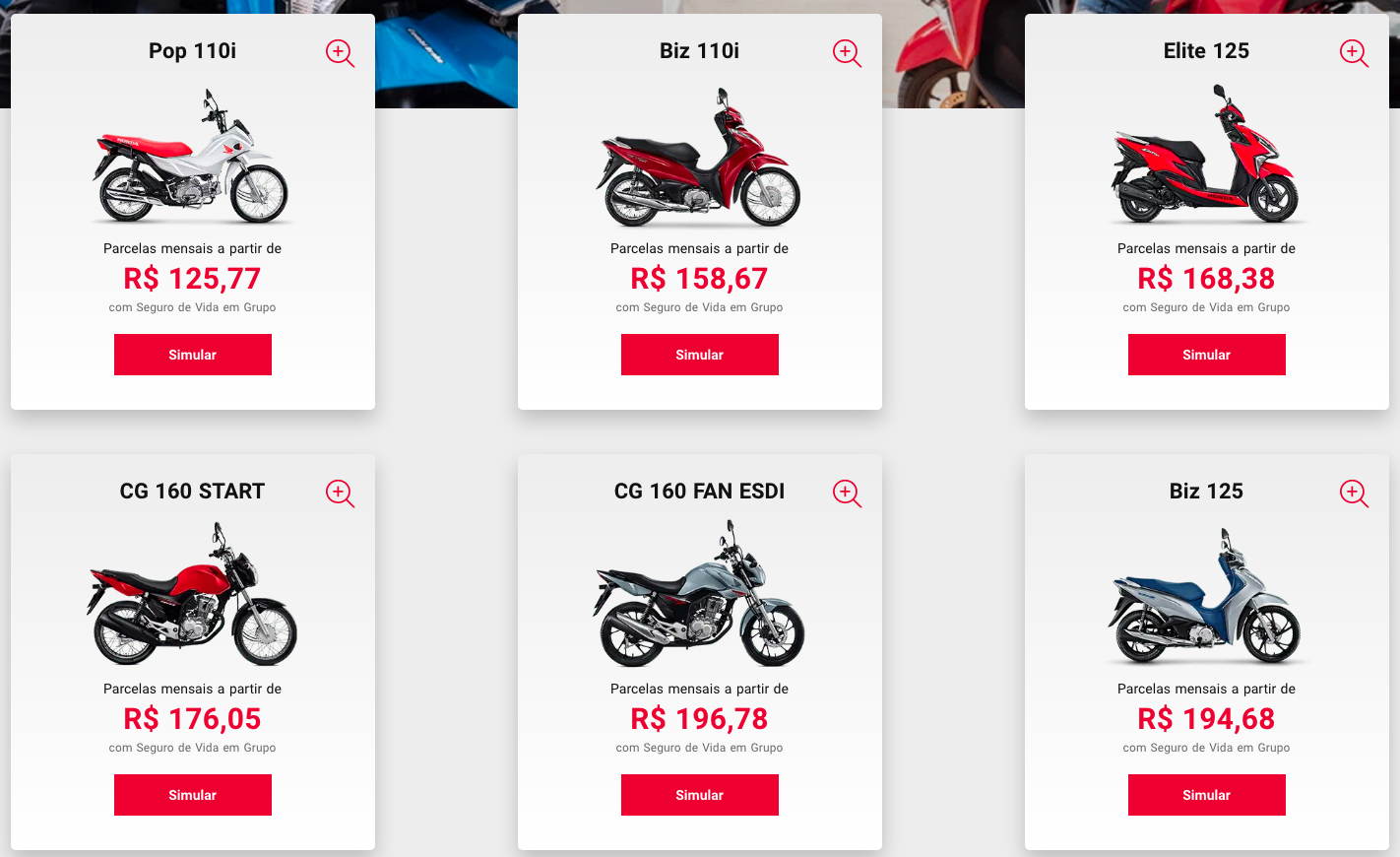 Motos do Consórcio Nacional Honda