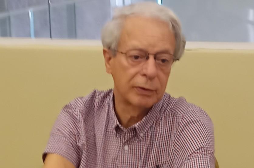 Frei Betto durante entrevista ao jornalista Luiz Brandão