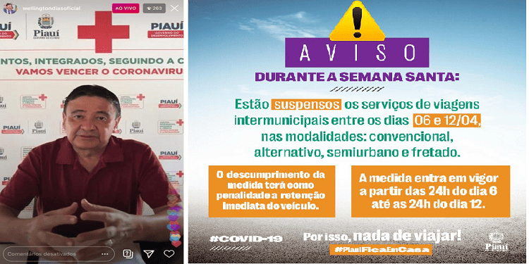 Governador pede para que piauienses não viajem na Semana Santa