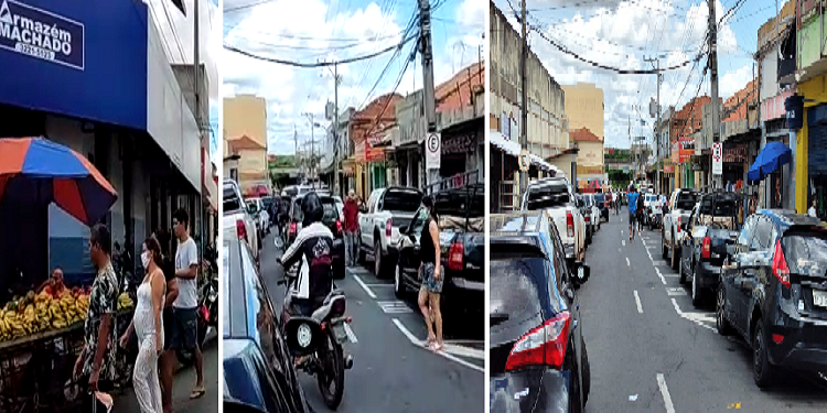 Ruas do Centro estão lotadas em pleno o período de isolamento